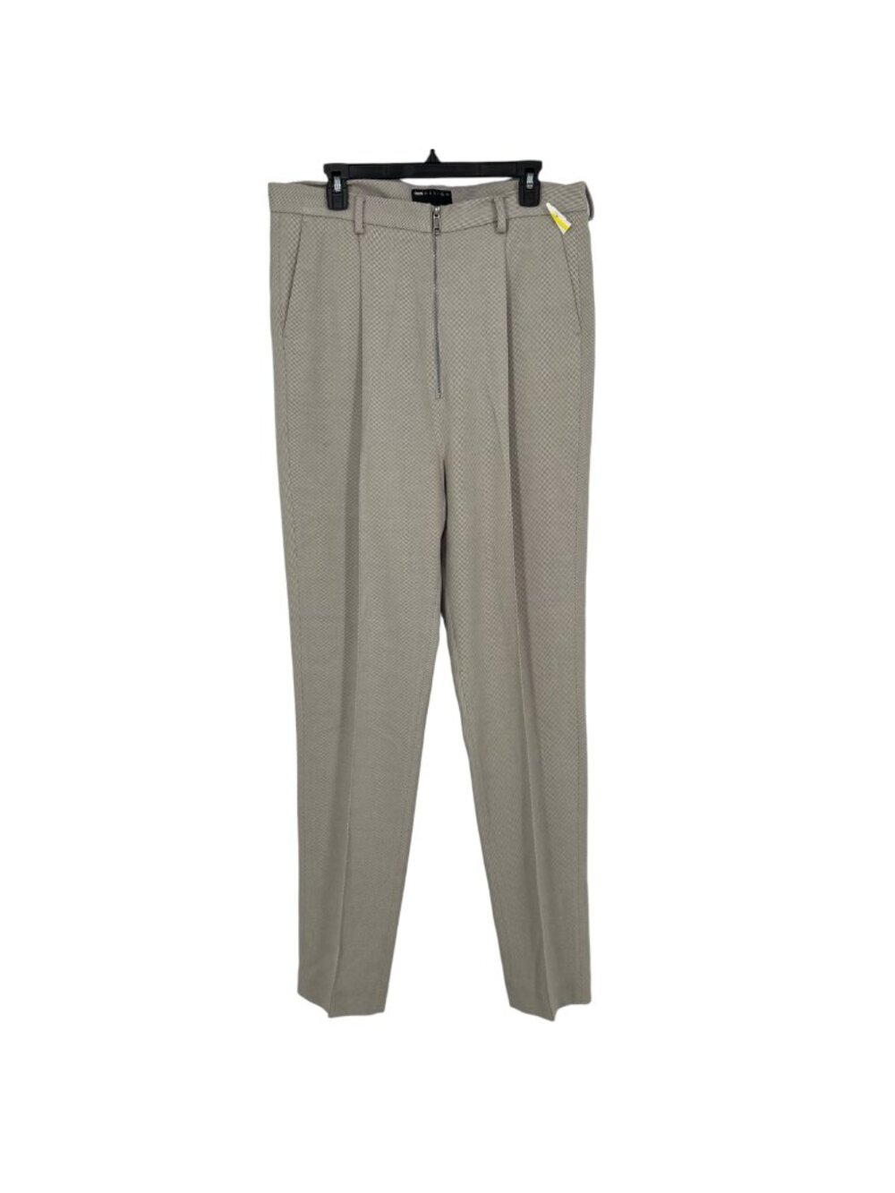 Asos Design Mens Striped Pleated Trousers Beige Grey Cream Size 36"x34" NWOT